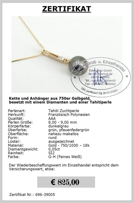 Goldkette mit Tahitiperle vom Edelkontor