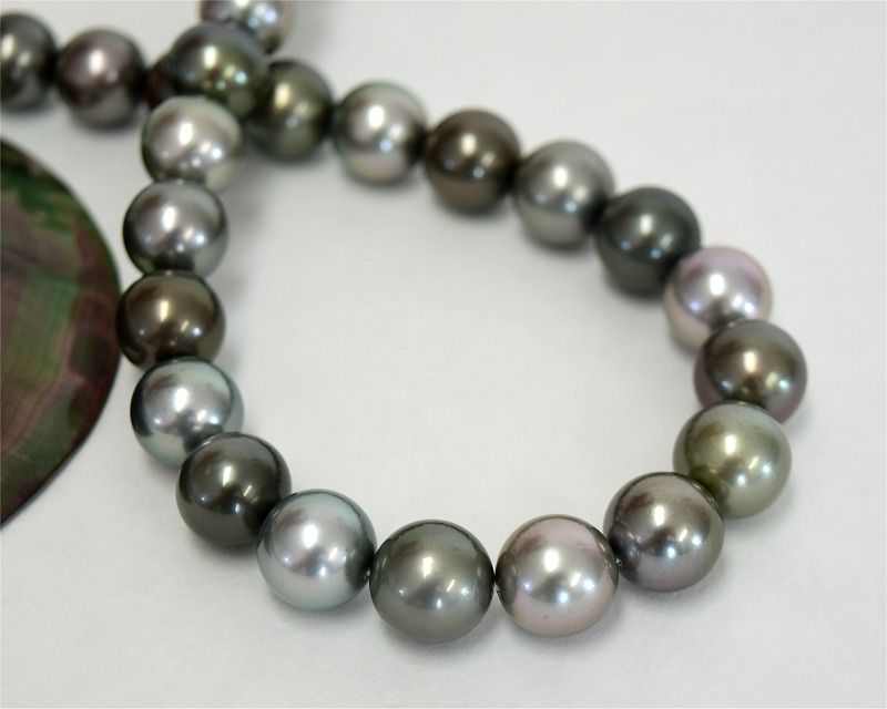 Perlenkette Tahiti, Multicolor 12.0 - 12.9 mm in AA+/AAA Qualit�t