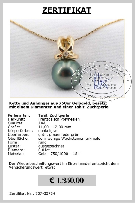 Perlen Anhnger in 750er Gold vom EdelKontor