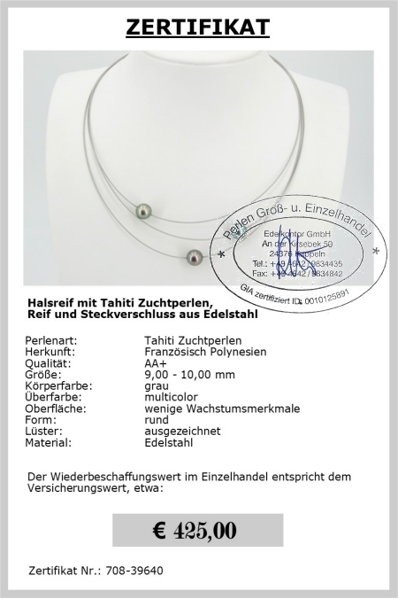 Tahiti Perlen Halsreif vom Edelkontor