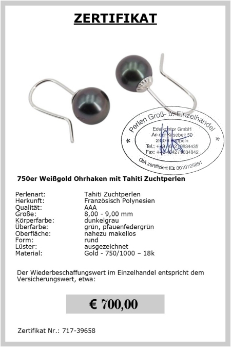 Ohrhnger Gold mit Perle vom Edelkontor