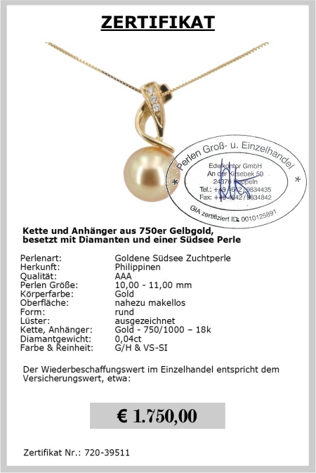 Kette mit Perlen Anhnger von Edelkontor