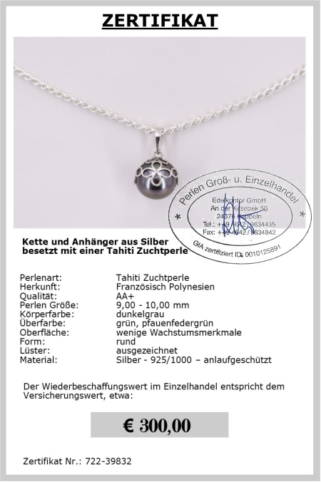 Kette mit Tahitiperlen Anhnger von Edelkontor