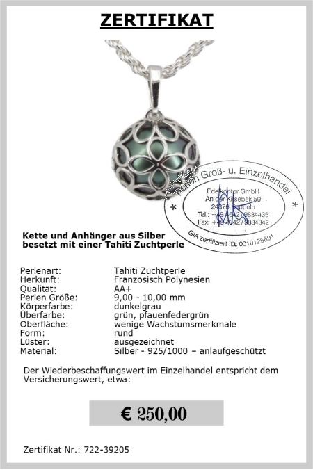 Kette mit Tahitiperlen Anhnger von Edelkontor