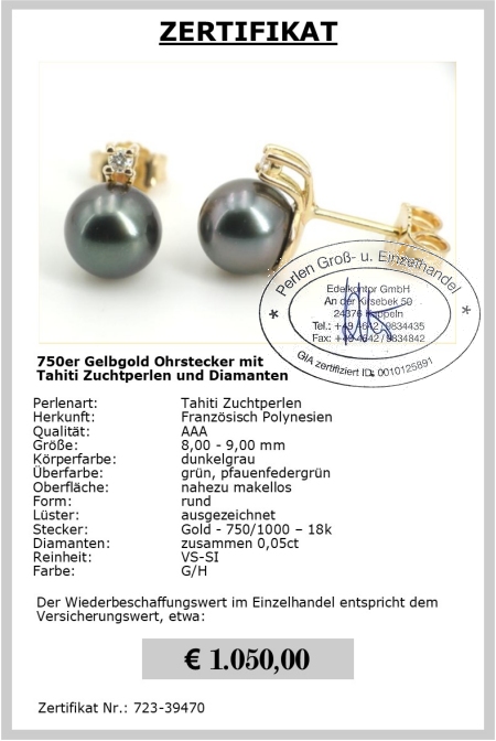 Perlen Ohrstecker mit Diamanten sicher bestellen