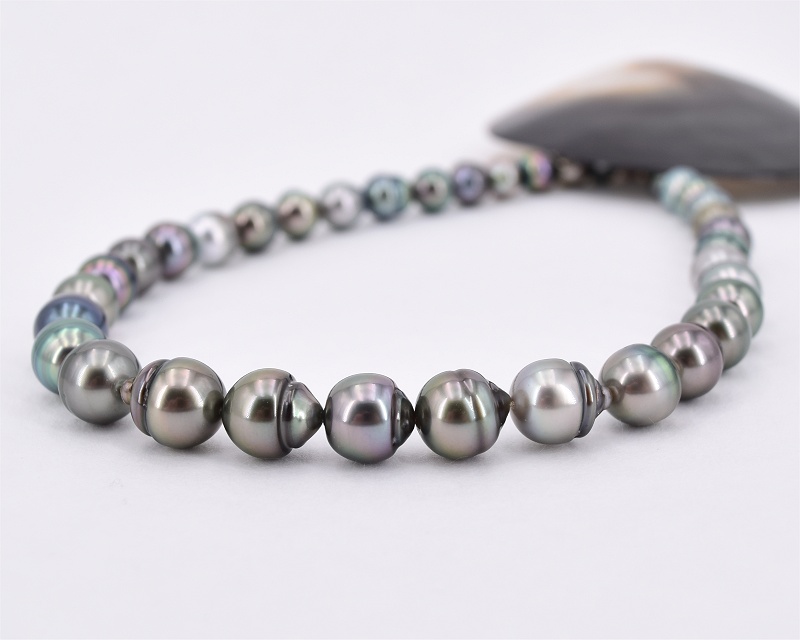 8.2-10.8 mm AA+/AAA Tahiti Perlen Halskette Gold 750 / 18K inkl. Zertifikat