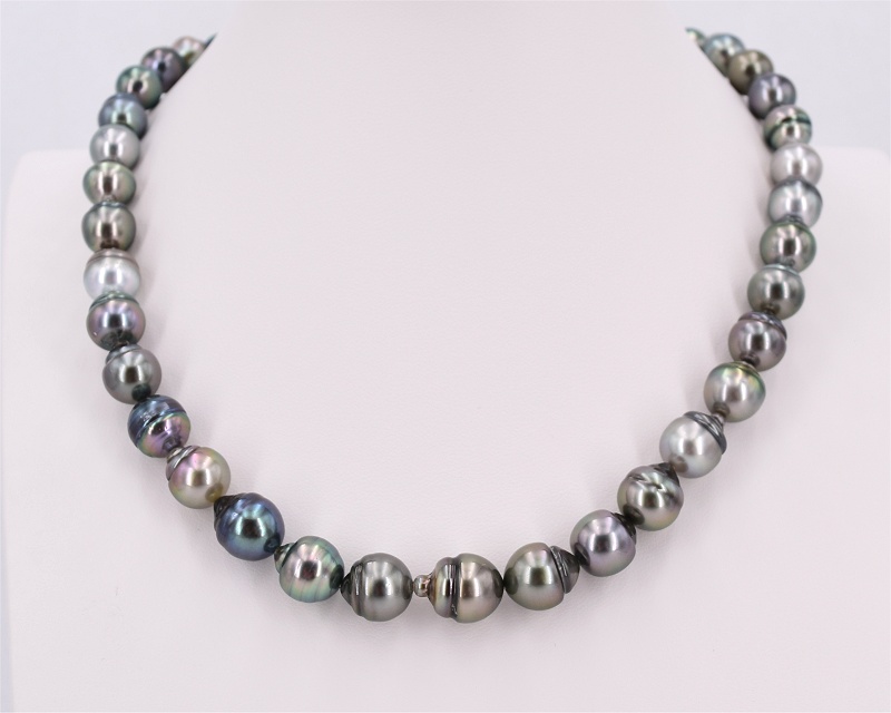 8.2-10.8 mm AA+/AAA Tahiti Perlen Halskette Gold 750 / 18K inkl. Zertifikat