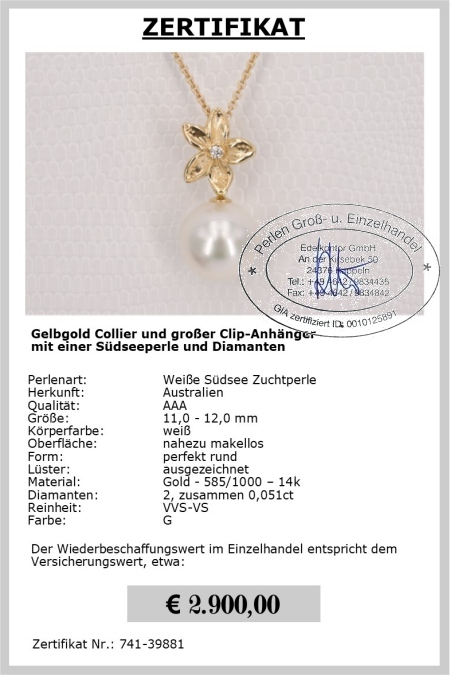 Halskette Gold 585 mit Sdseeperle online kaufen